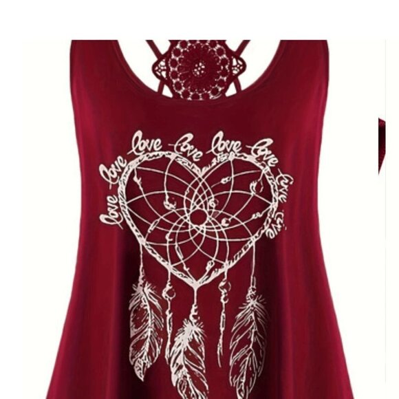 Plus Size Summer Cami Style Top in Red - Picture 7 of 7